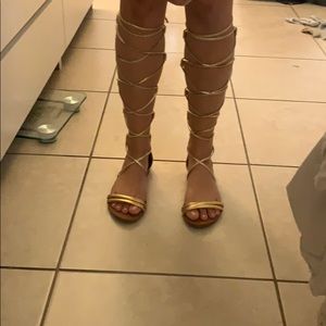 ALDO Gold gladiator sandals